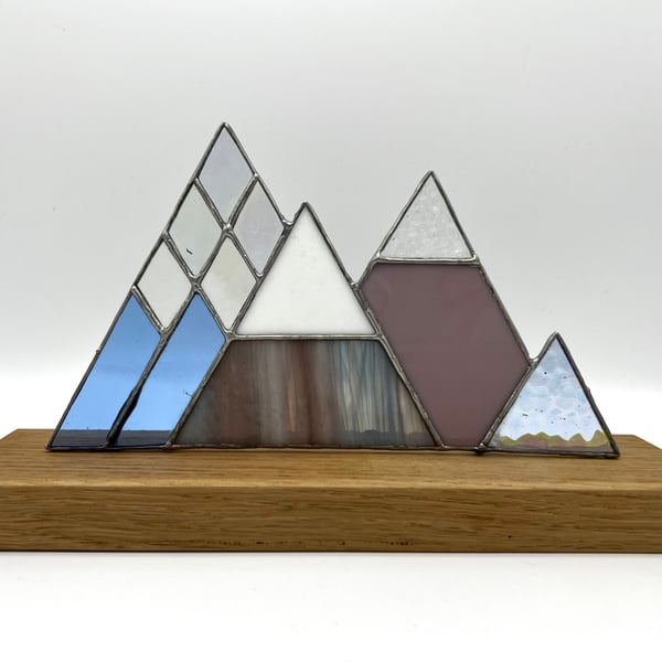 Stained Glass Mountains - Turquoise blue gift for adventurers