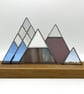 Stained Glass Mountains - Turquoise blue gift for adventurers