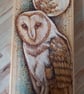 Pyrography large & long Barn Owl wooden board hanging decoration - Image 4