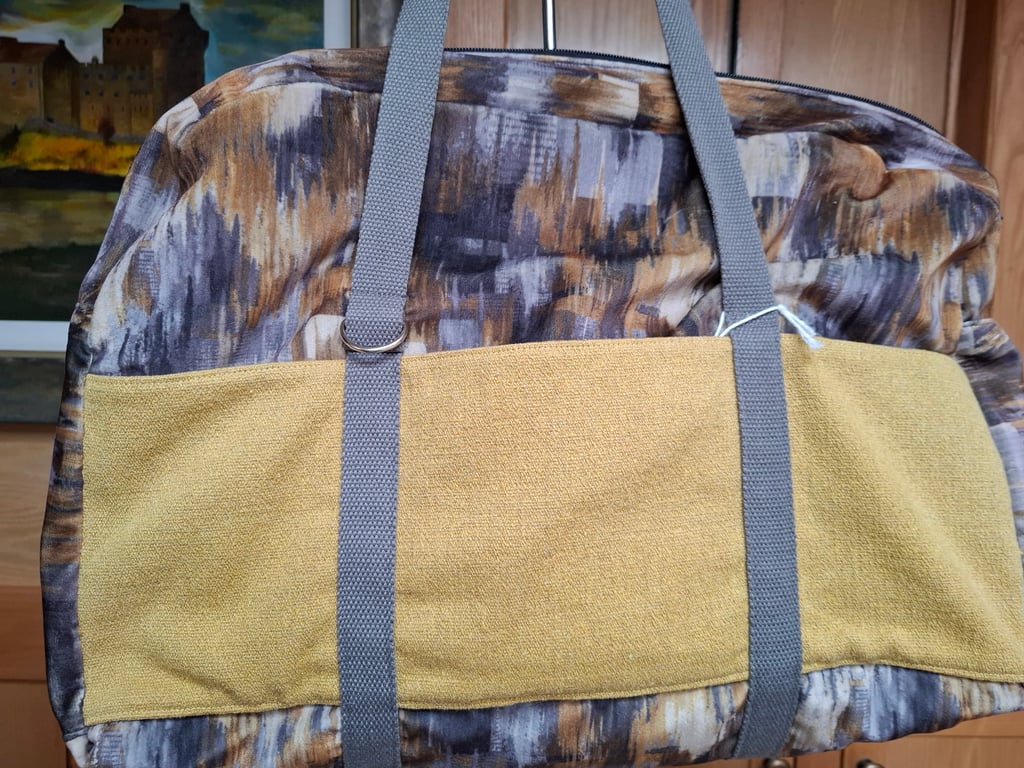 Mustard and grey holdall