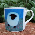 Sheep  Bone China mug: printed design from my original needlefelt  artwork