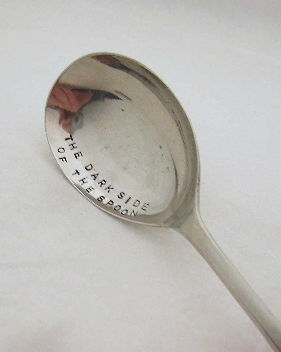The Dark Side of the Spoon, Handstamped Vintage Fruit Spoon