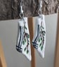 Palestinian Kuffiyeh olive tree map drop earrings - Image 2