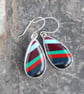 Californian surfite earrings - maroon, red and green - Image 5