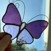 Stained Glass Butterfly Suncatcher - Handmade Decoration  - purple and mauve
