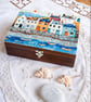 Harbour Wooden Box for Keepsakes, Jewellery, Tea Chest