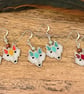 Geometric beadwork orange fox earrings - Image 7