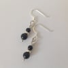 Black onyx and sterling silver earrings