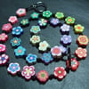 Flower Power Collection Rainbow Garland Kitsch Polymer Clay Necklace