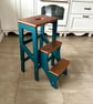 Wooden Folding Step Stool. Kitchen Step Ladder. Handmade in Britain. - Image 1
