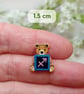 Sagittarius Bear Pin, Handmade Tiny Star Sign Wooden Teddy Badge - Image 5