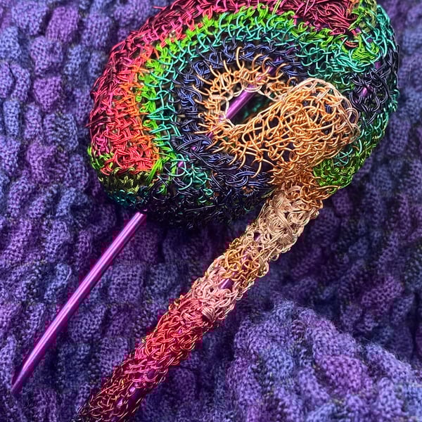 Rainbow fibula brooch