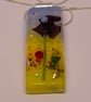 Handmade Fused Opaline Glass Pendant Necklace Poppy-field Purple Poppy - Image 1