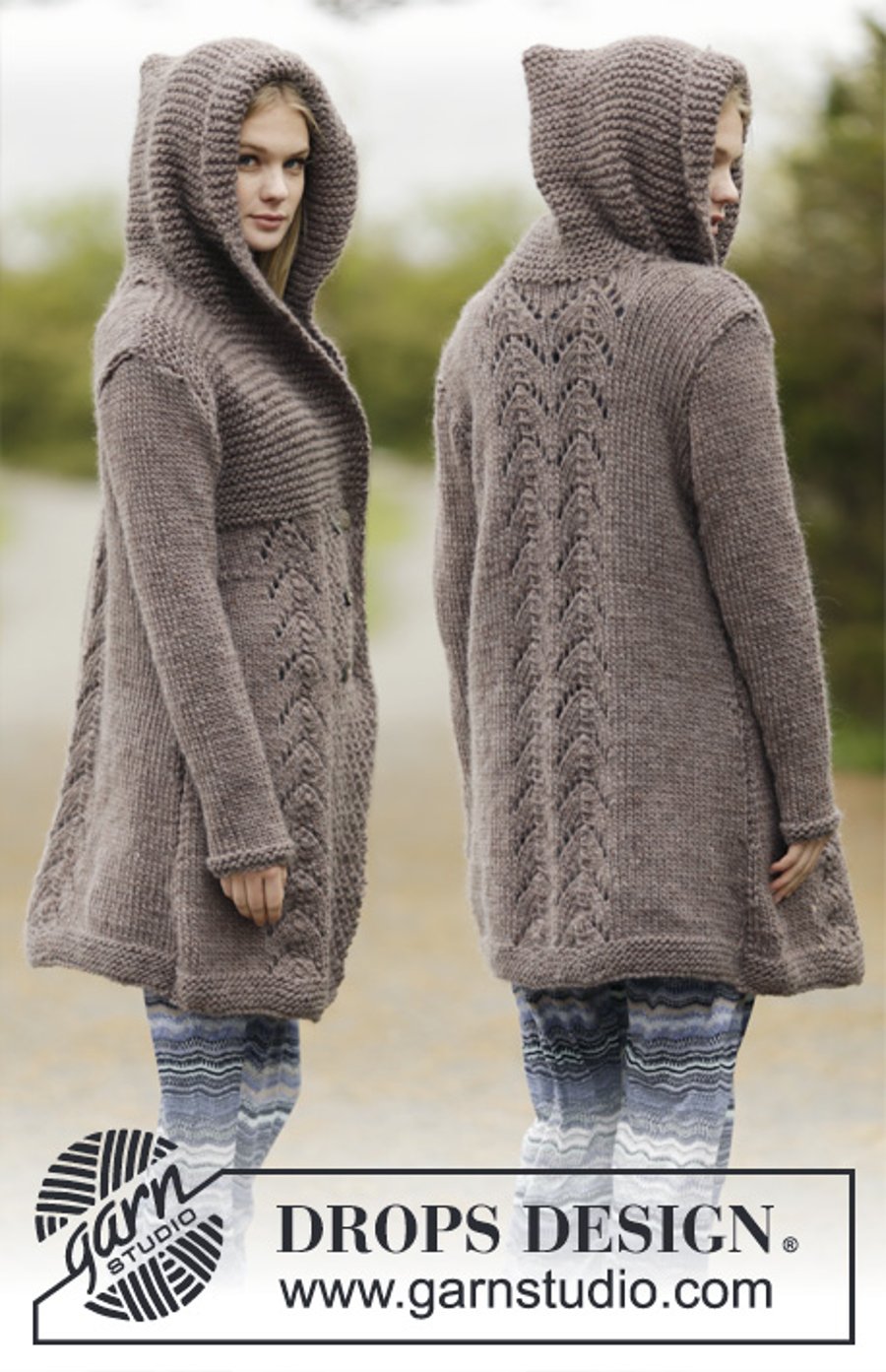 Hand knitted hooded ladies cardigan jacket S - XXXl