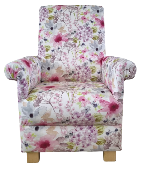 Pink Floral Armchair Adult Chair Fryetts Felicity Fabric Lilac Botanical Bedroom