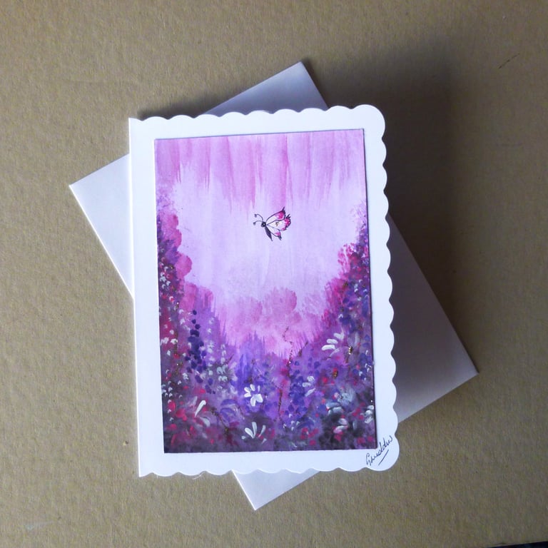 hand painted fantasy greetings card ( ref FA 67 P6 )