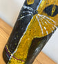 Hand Painted Cat Bottle Vase Black & Gold Cat Art Decor Upcycled Cat Lover Gift - Image 3