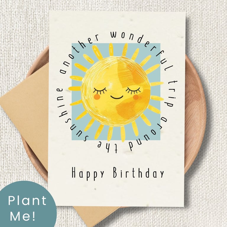 Plantable Wildflower Birthday Card, Eco Friendly Gift, Handmade in the UK