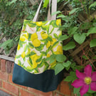 Tote bag; lemons with canvas base