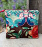 Torcello velvet and dark denim zip pouch
