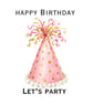 Pink Birthday Cards - personalised or standard print