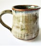 Green and Brown Patterned Glazed Mug - Hand Thrown Stoneware Ceramic Mug  - Image 2