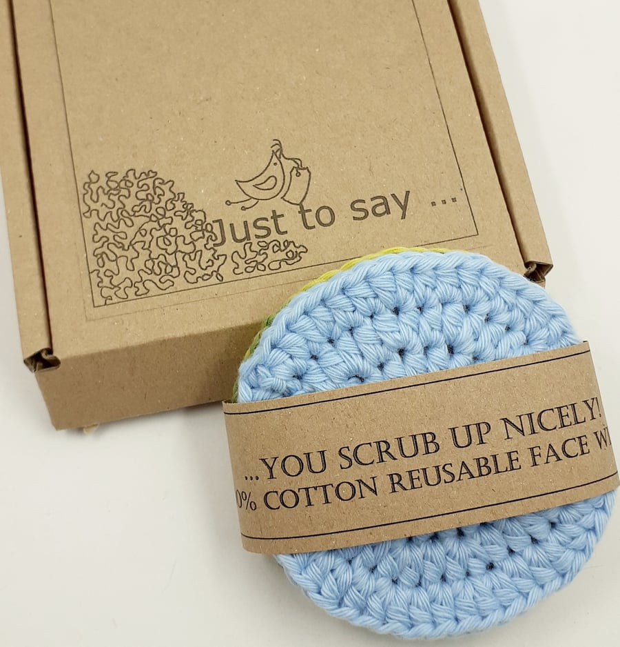 Four Crochet Face Scrubbies -  Summer Day