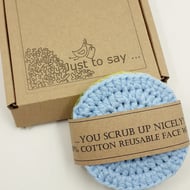 Four Crochet Face Scrubbies -  Summer Day