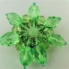 Ladies Wire Wrapped Green Crystal Beaded Flower Brooch