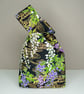 Reversible Japanese Knot Bag - Wisteria Pattern - Lined In Black Satin - Image 4