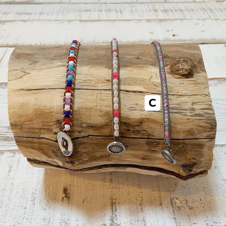 Casual Bracelet. Beach Bracelet. Seed Bead Bracelet. Glass Bead Bracelet. C.