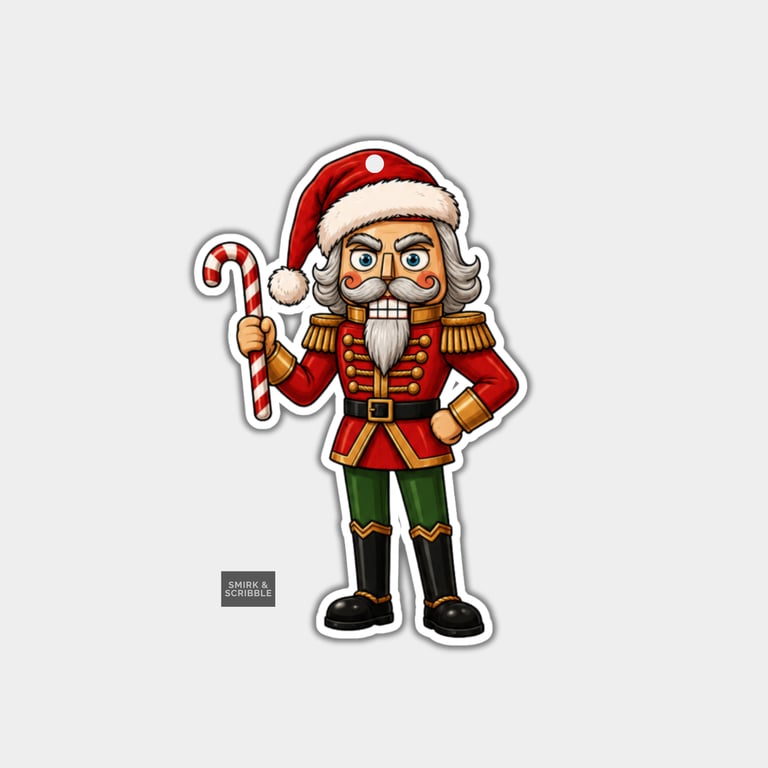 Unique Funny Christmas Gift Tags For Adults, 6pk - Nutcracker & Candy Cane