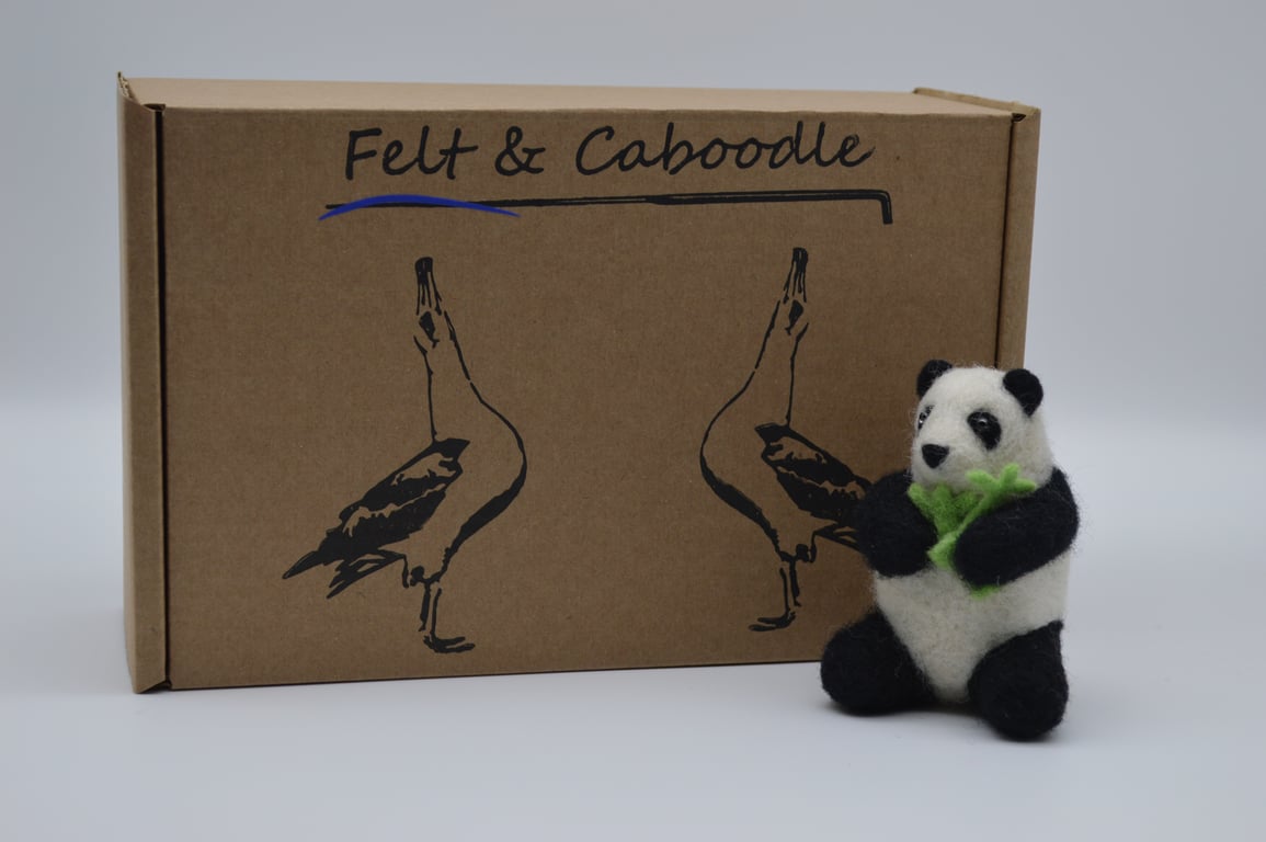 Needle felted Panda make it kit
