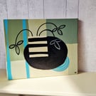 Original small painting "vase & plate"