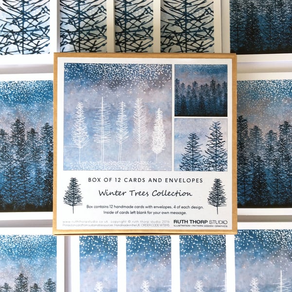 Winter Trees - Box of 12 Small Cards