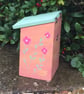 Gift Set - Hand Painted Pink Flowered Bird House & Coconut Suet Feeder - Image 4