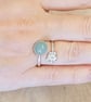 Green Aventurine Flower Ring. Adjustable 925 sterling silver rings for women - Image 2