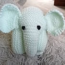 Adorable Hand Knitted Sitting Elephant Cuddly Toy