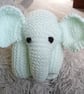 Adorable Hand Knitted Sitting Elephant Cuddly Toy