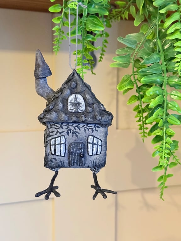 Spun Cotton Baba Yaga Hut Black