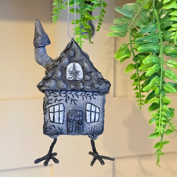 Spun Cotton Baba Yaga Hut Black