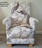 Laura Ashley Belvedere Soft Truffle Fabric Adult Chair Armchair Brown Peacocks  - Image 2