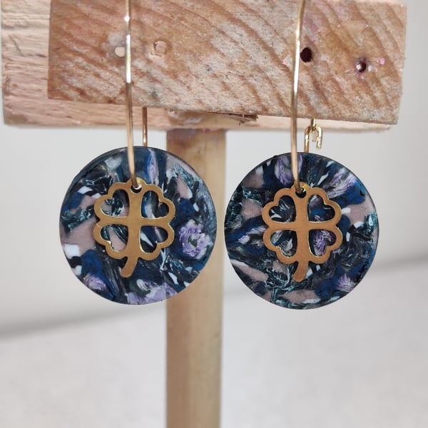 Brass circle hoop earrings 