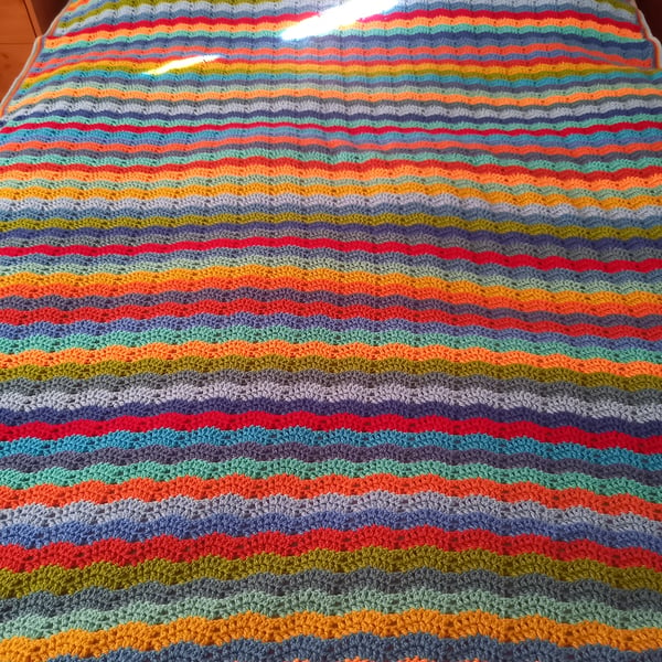 Hand made crochet blanket throw
