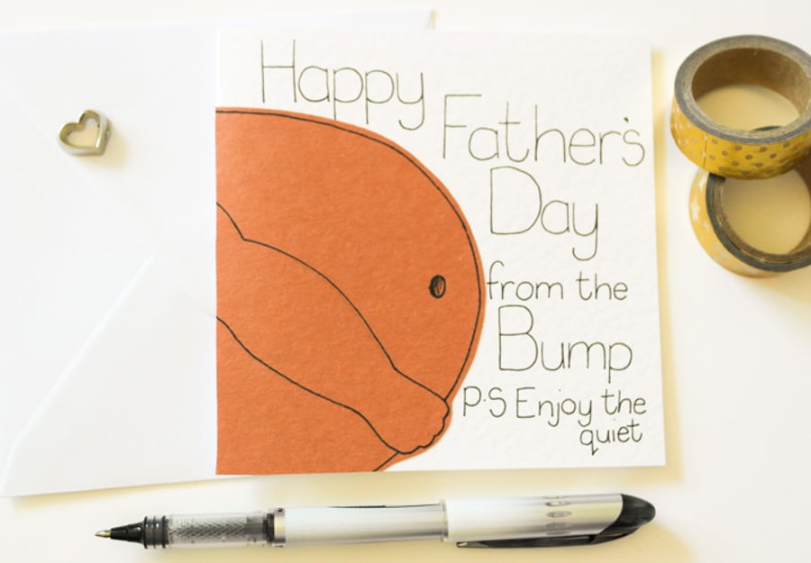 Handmade Father's Day Card From Baby Bump, Daddy To Be Card, First Time Dad Card