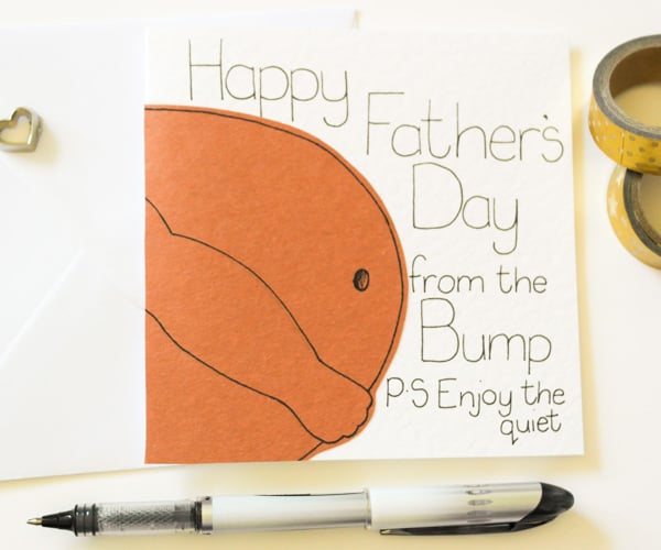 Handmade Father's Day Card From Baby Bump, Daddy To Be Card, First Time Dad Card