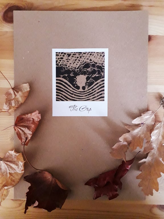 Sycamore Gap lino cut print, robin hood tree