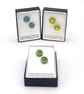 Blue Yellow Matt Glass Stud Earrings - Image 8