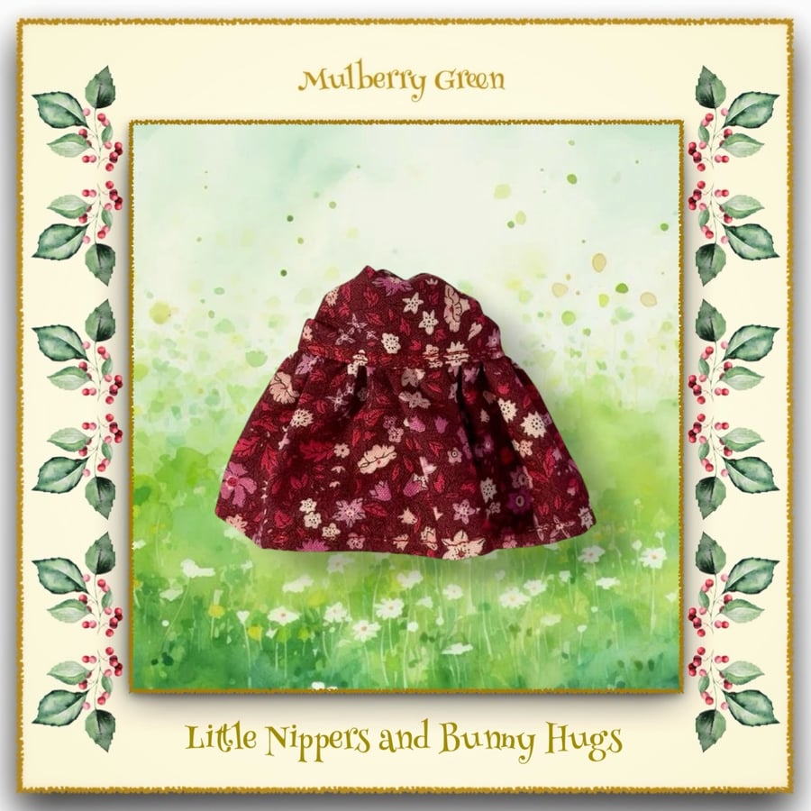 Little Nippers and Bunny Hugs Mulberry Flowered Dress