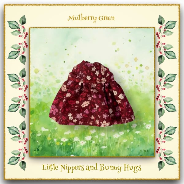 Little Nippers and Bunny Hugs Mulberry Flowered Dress